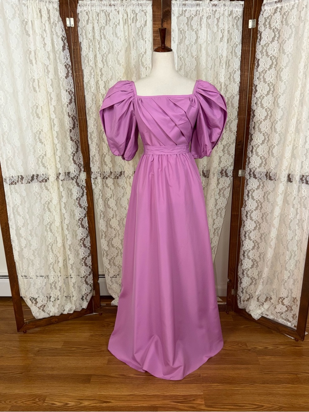 Fabulous Vintage 1980s Union Made Taffeta Prom/Bridesmaid Gown